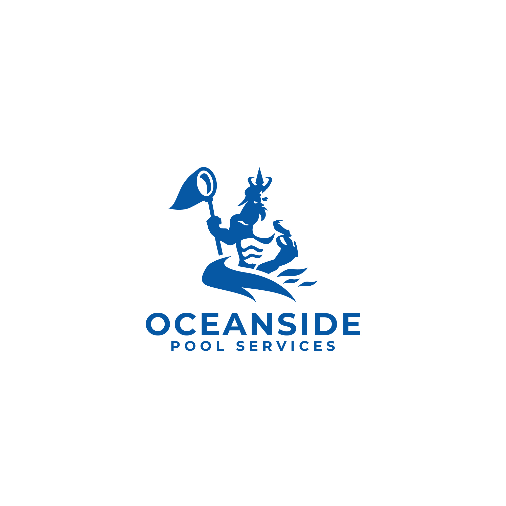 Oceanside Pool Services blue Neptune logo
